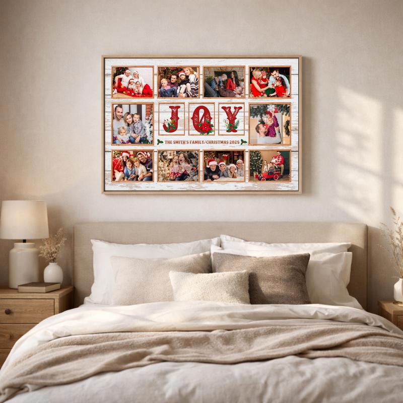 Family Moments of JOY - Mom & Dad's Photo Collage Canvas Gift