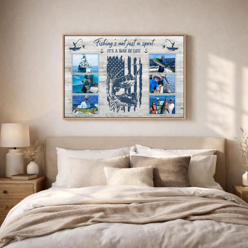 Reel in the Love - Custom Fishing Photo Collage Canvas for Him
