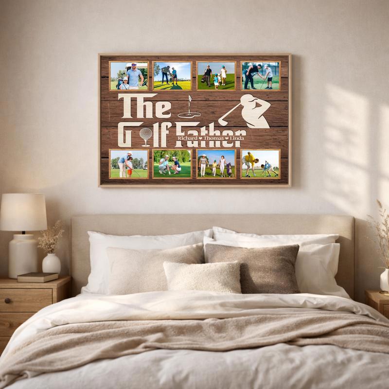 The Golf Father - Custom Photo Collage Wall Art Canvas