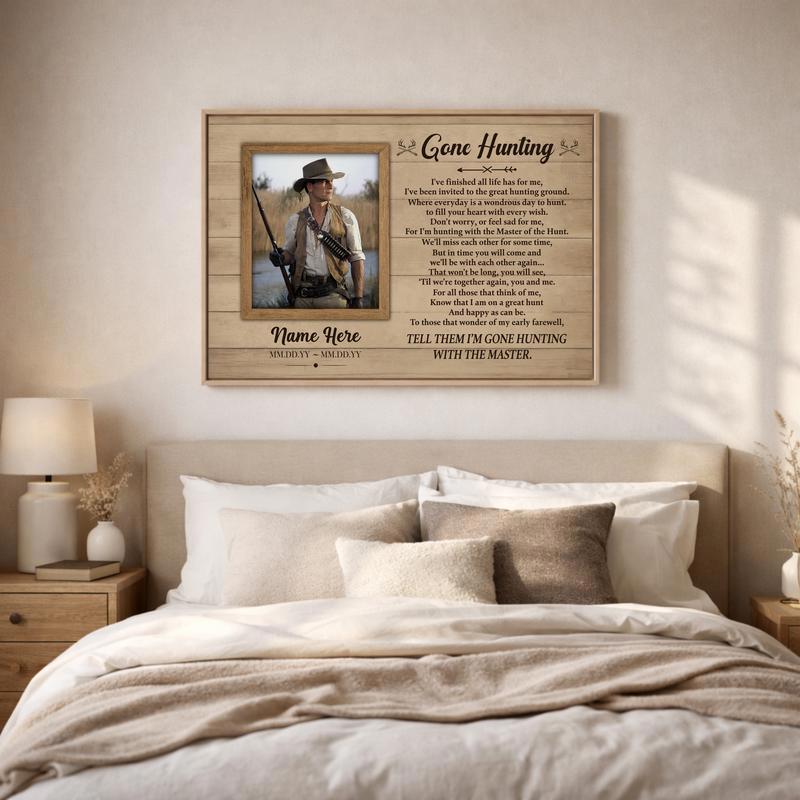Honoring a Hunter Memorial Canvas - Rustic Sympathy Tribute Gift Honoring a Hunter Memorial Canvas - Rustic Sympathy Tribute Gift
