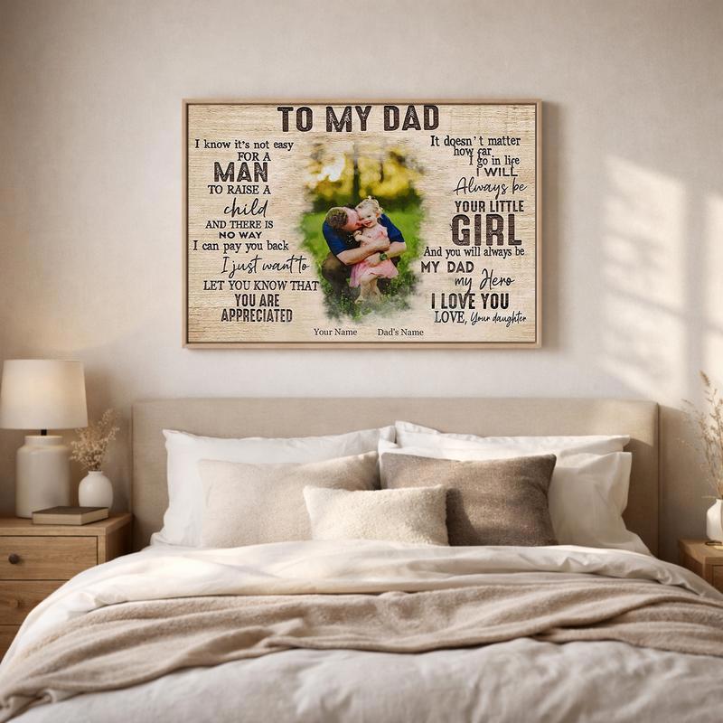Heartfelt Daughter to Dad Tribute Personalized Canvas Art Heartfelt Daughter to Dad Tribute Personalized Canvas Art