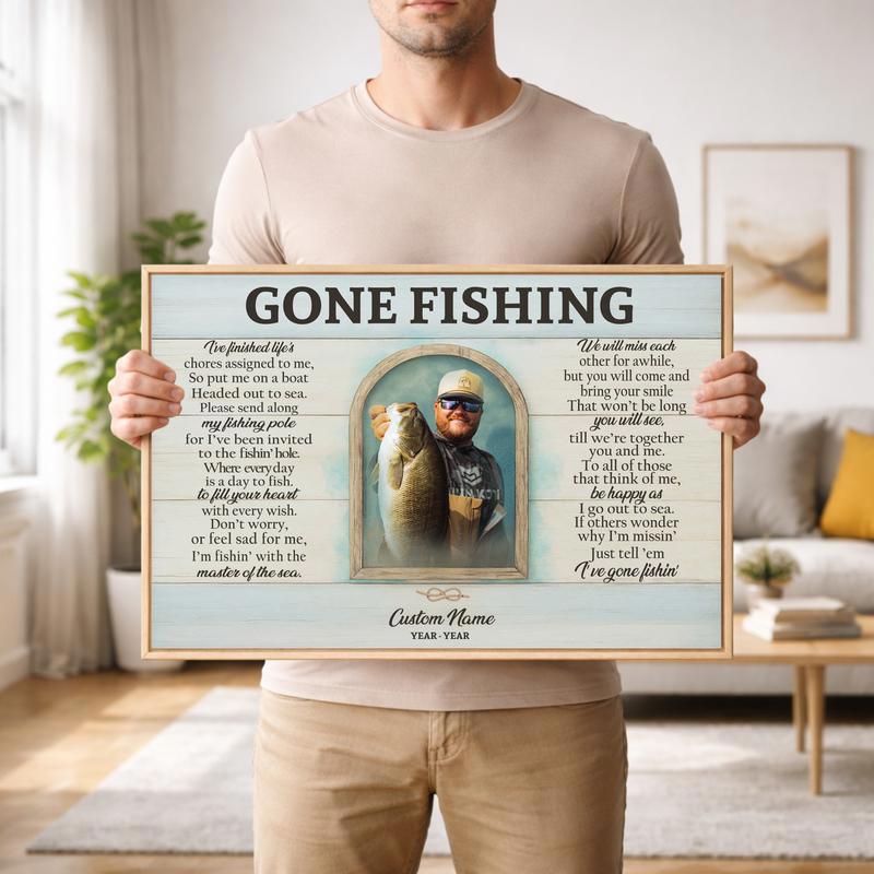 Honoring Fisherman Memorial Canvas - In Loving Memory Tribute Gift