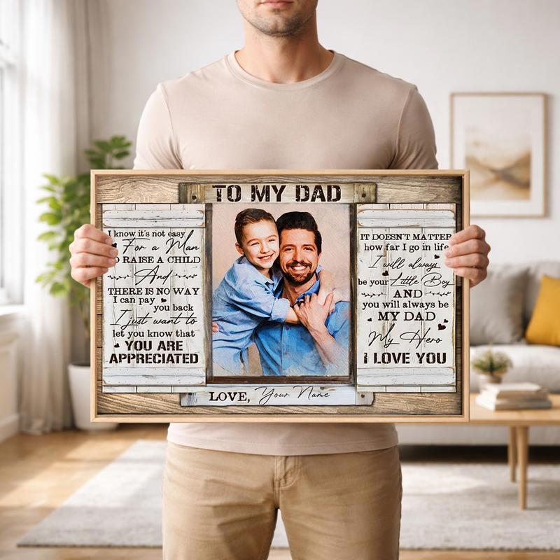Empowering Son-to-Dad Hero Tribute Canvas Art