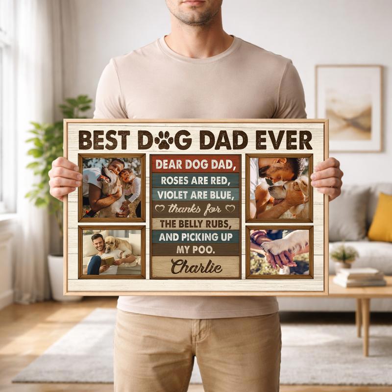 Capture His Love - Custom Dog Dad Photo Collage Canvas
