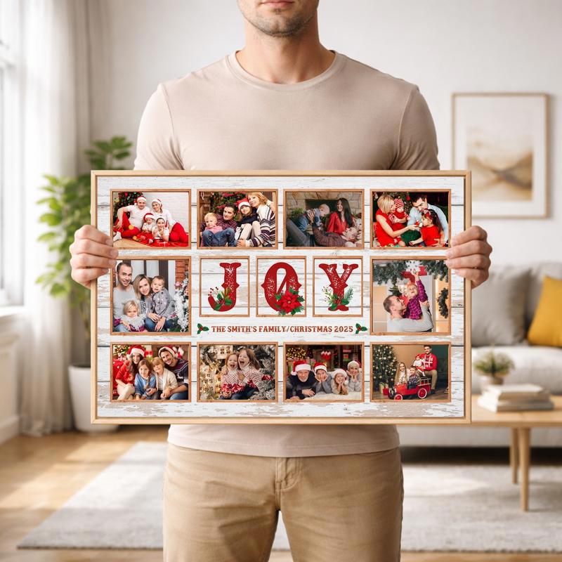 Family Moments of JOY - Mom & Dad's Photo Collage Canvas Gift