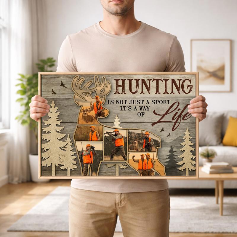Deer Hunter's Rustic Photo Collage Canvas - A Tribute to the Hunt Deer Hunter's Rustic Photo Collage Canvas - A Tribute to the Hunt