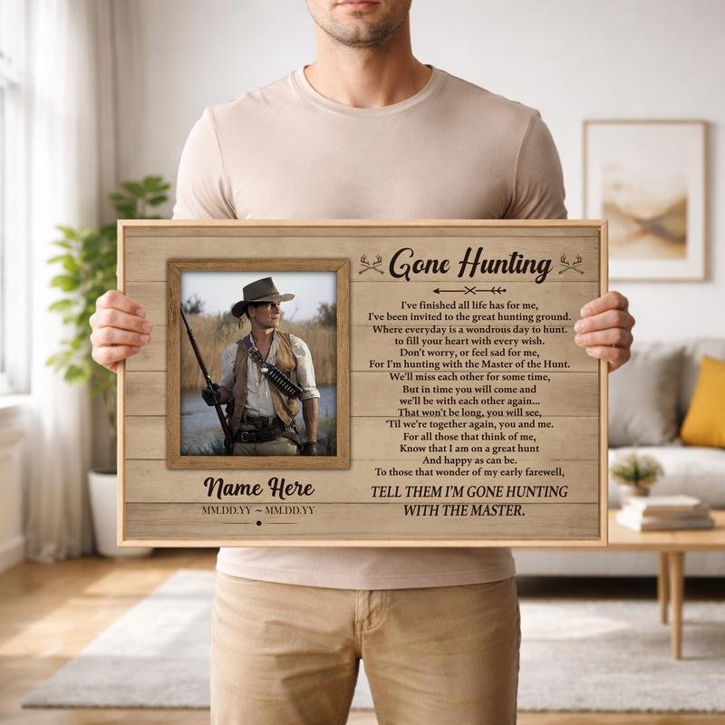Honoring a Hunter Memorial Canvas - Rustic Sympathy Tribute Gift Honoring a Hunter Memorial Canvas - Rustic Sympathy Tribute Gift