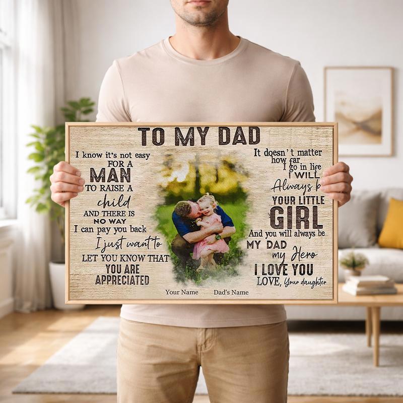 Heartfelt Daughter to Dad Tribute Personalized Canvas Art Heartfelt Daughter to Dad Tribute Personalized Canvas Art