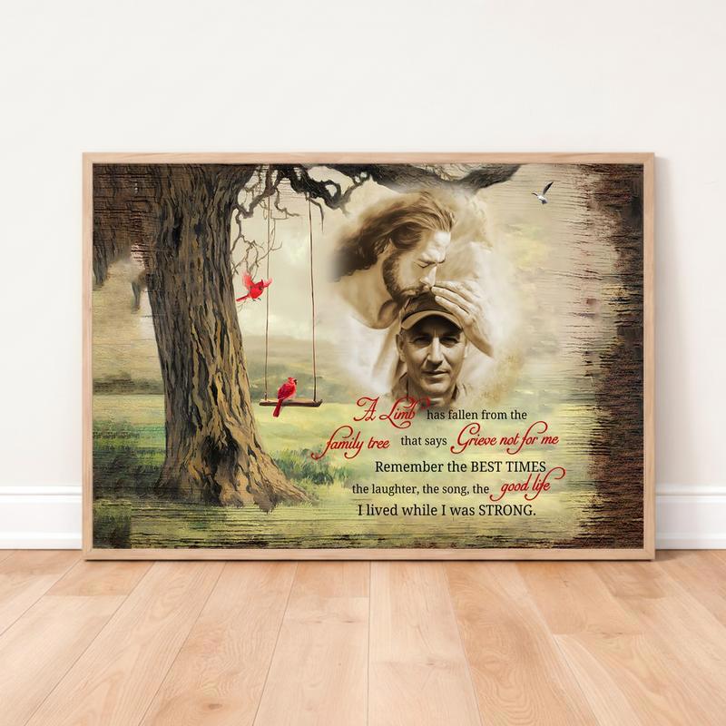 A Limb Has Fallen Poem Cardinal Mother Memorial Art Canvas - Easessy