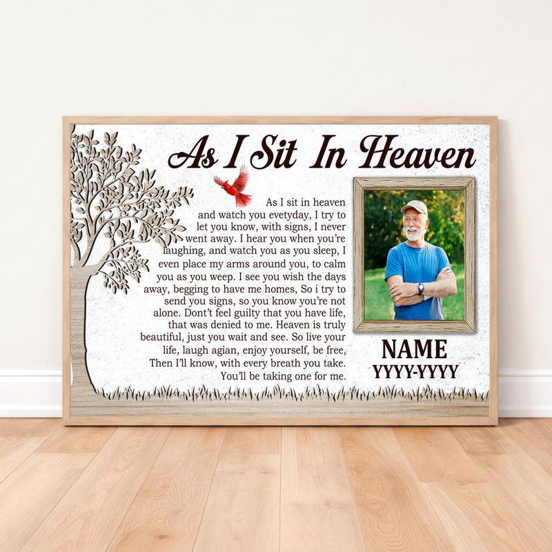 Eternal Peace Heaven Poem Personalized Photo Tribute Canvas - Easessy