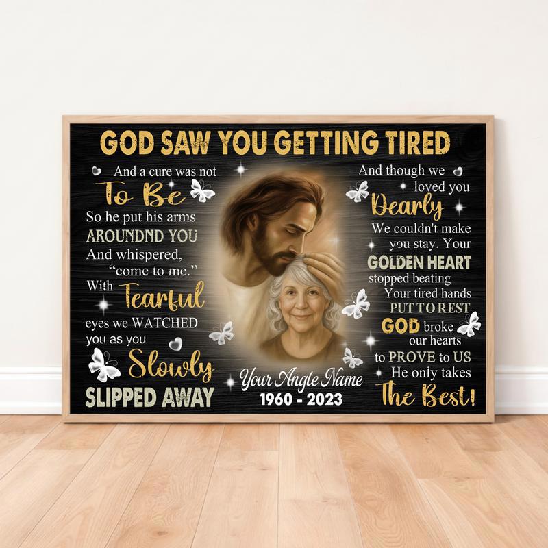 Eternal Peace In Jesus' Arms Bereavement Gift For Parents Canvas - Easessy