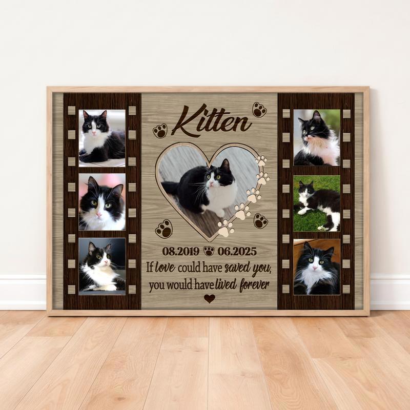 Everlasting Feline Memories Farmhouse Personalized Photo Canvas - Easessy