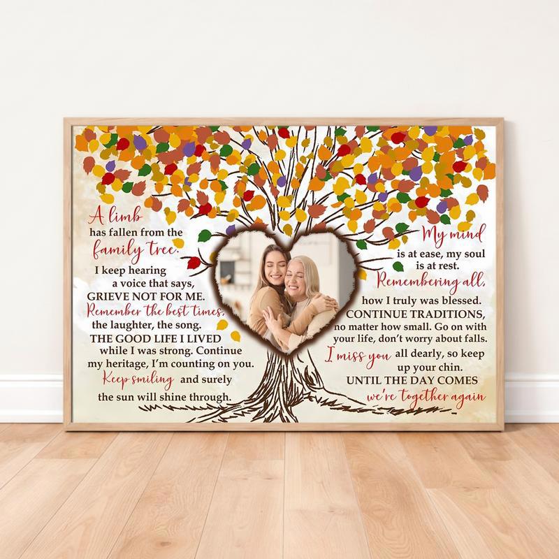 Family Tree Remembrance Poem Honoring Mom Memorial Canvas - Easessy