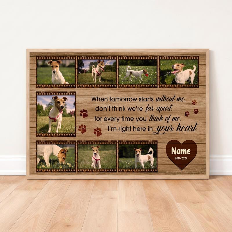Film Strip Personalized Dog Photo Memorial Collage Canvas - Easessy