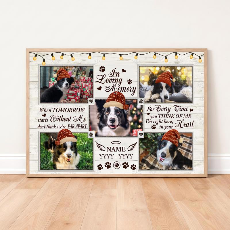 Heartfelt Christmas Dog Remembrance Poem Tribute Canvas - Easessy
