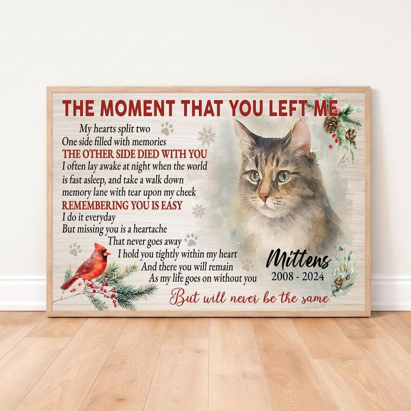 Heartfelt Holiday Watercolor Portrait Cat Memorial Art Canvas - Easessy