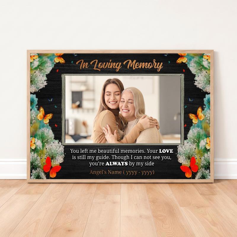Honor Mom's Memory With Butterfly Floral Keepsake Canvas - Easessy