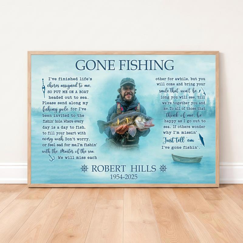 Honoring a Great Fisherman - Custom Memorial Photo Print Canvas - Easessy