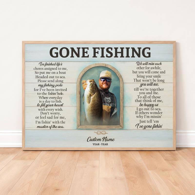 Honoring a Life Spent Fishing - Custom Memorial Photo Canvas - Easessy
