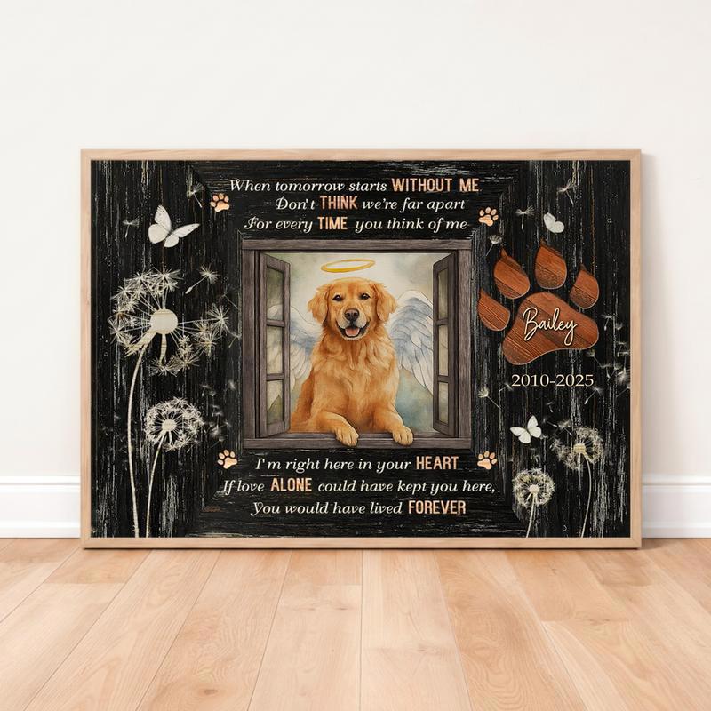 Honoring Your Dog - Rustic Farmhouse Custom Photo Tribute Canvas - Easessy