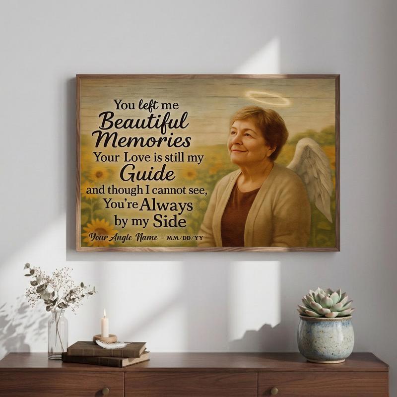 Angel Mom Sunflower Memorial - Personalized Sympathy Gift Canvas Angel Mom Sunflower Memorial - Personalized Sympathy Gift Canvas
