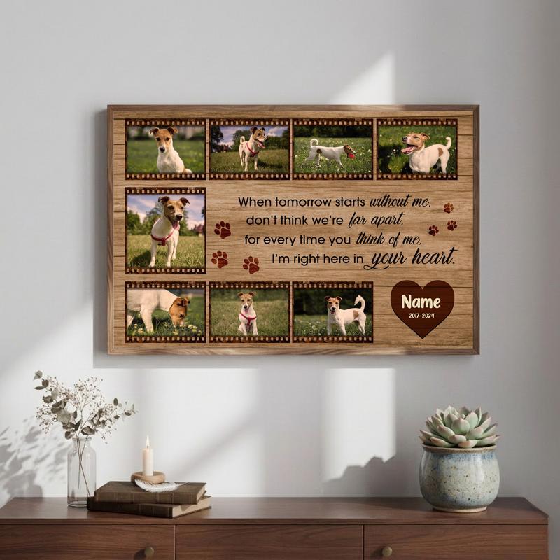 Film Strip Personalized Dog Photo Memorial Collage Canvas