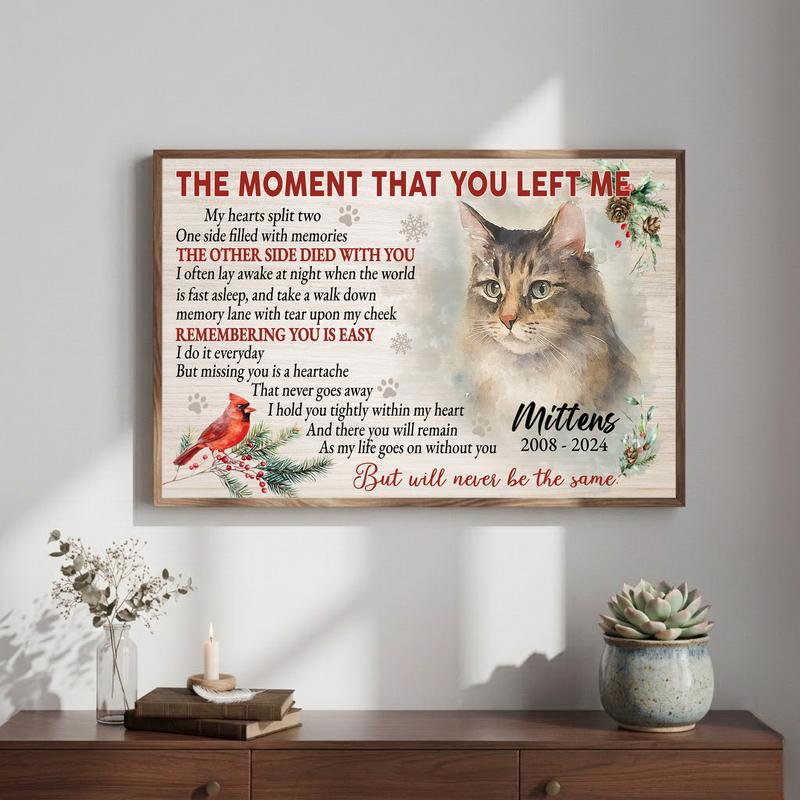 Heartfelt Holiday Watercolor Portrait Cat Memorial Art Canvas Heartfelt Holiday Watercolor Portrait Cat Memorial Art Canvas