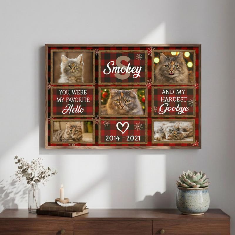 Holiday Memories Pet Loss Collage Custom Cat Memorial Canvas