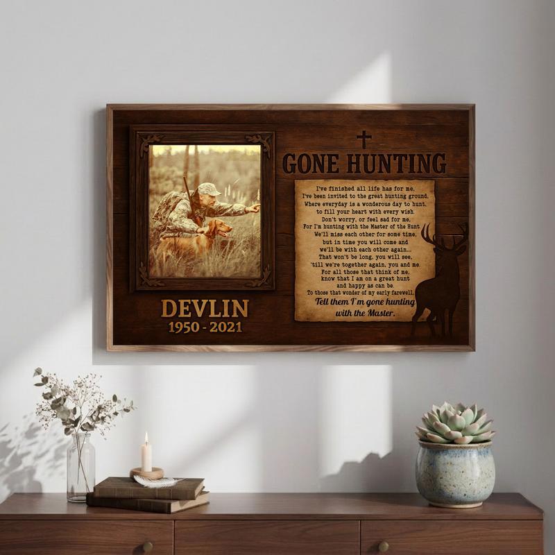 Honor a Hunter's Life With a Rustic Memorial Tribute Canvas Honor a Hunter's Life With a Rustic Memorial Tribute Canvas