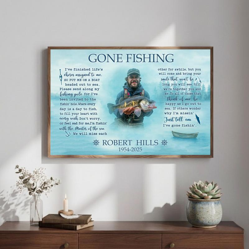 Honoring a Great Fisherman - Custom Memorial Photo Print Canvas Honoring a Great Fisherman - Custom Memorial Photo Print Canvas