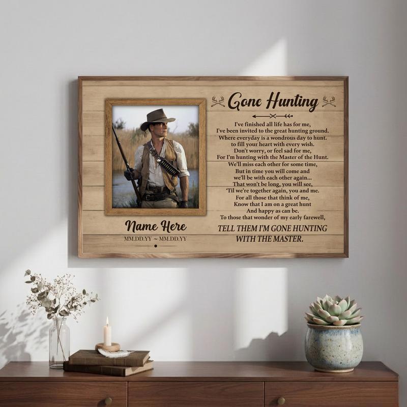 Honoring a Hunter's Legacy - Rustic Farmhouse Tribute Canvas