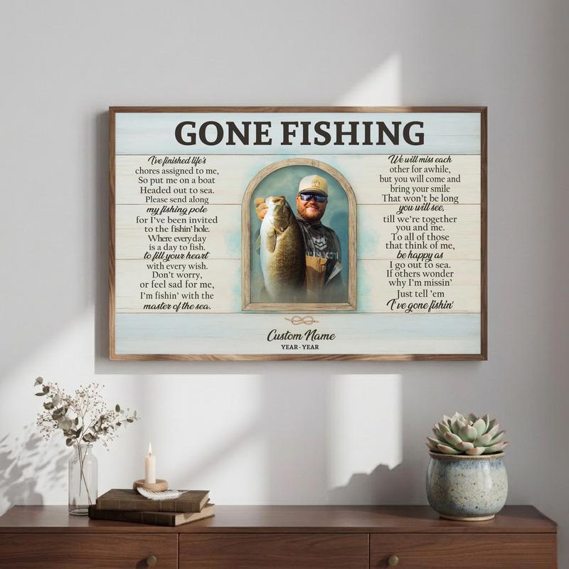 Honoring a Life Spent Fishing - Custom Memorial Photo Canvas Honoring a Life Spent Fishing - Custom Memorial Photo Canvas