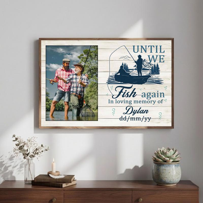 Honoring Dad's Fishing Legacy - A Heartfelt Memorial Gift Canvas