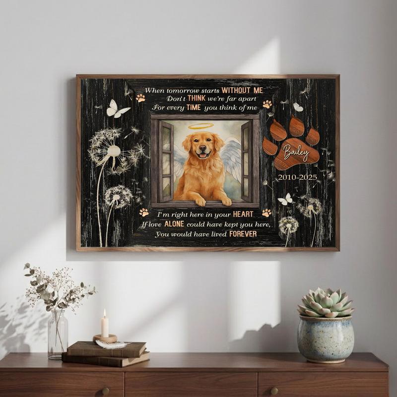 Honoring Your Dog - Rustic Farmhouse Custom Photo Tribute Canvas Honoring Your Dog - Rustic Farmhouse Custom Photo Tribute Canvas