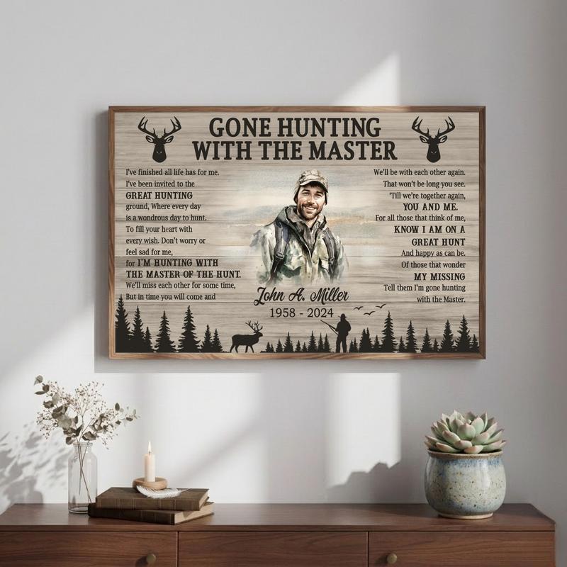 Peaceful Woods With The Master - Custom Hunting Memorial Canvas Peaceful Woods With The Master - Custom Hunting Memorial Canvas