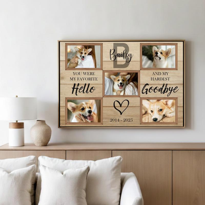 Cherished Memories Pet Loss Collage Bereavement Gift Canvas