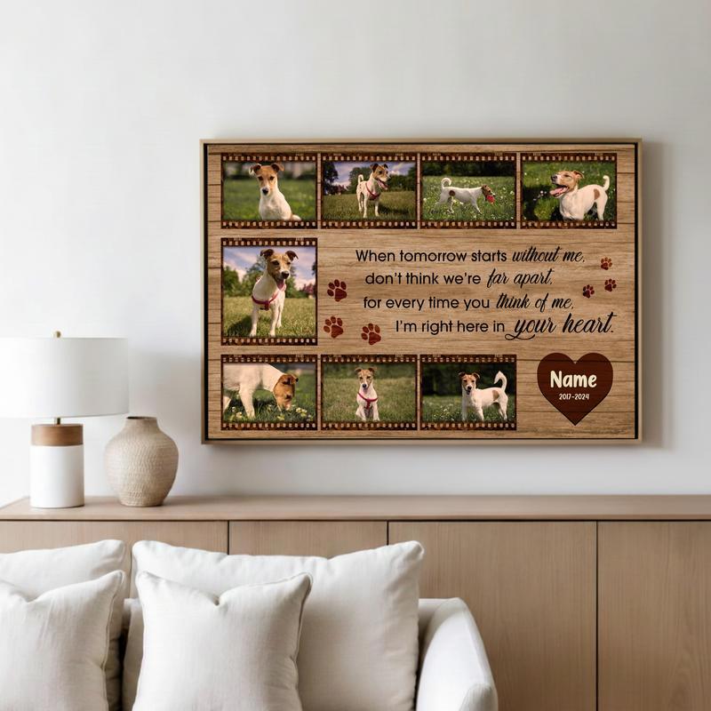 Film Strip Personalized Dog Photo Memorial Collage Canvas