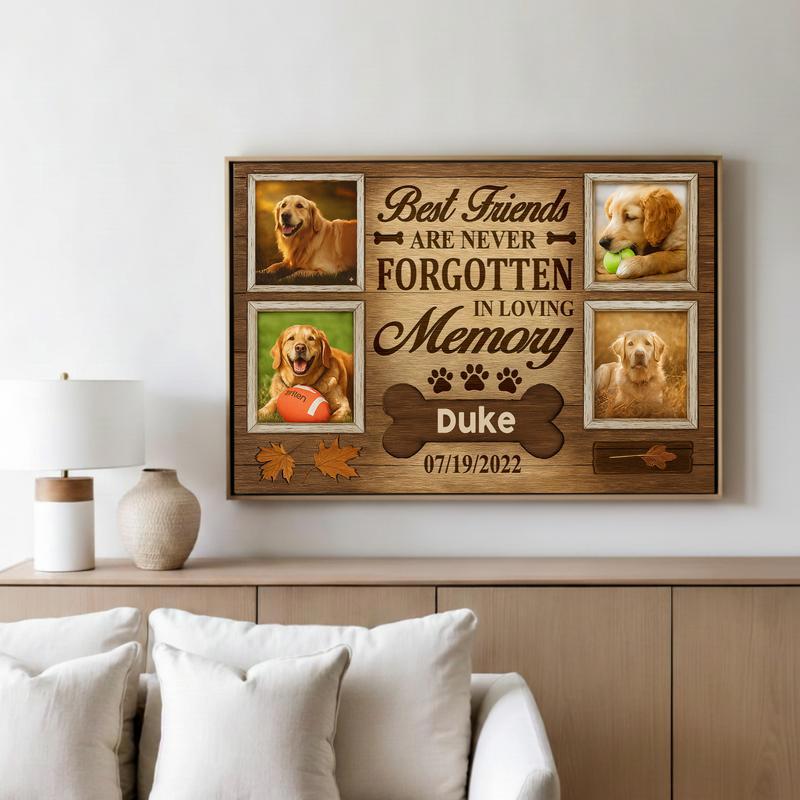 Forever Friends Fall Pet Memorial Photo Collage Canvas Forever Friends Fall Pet Memorial Photo Collage Canvas