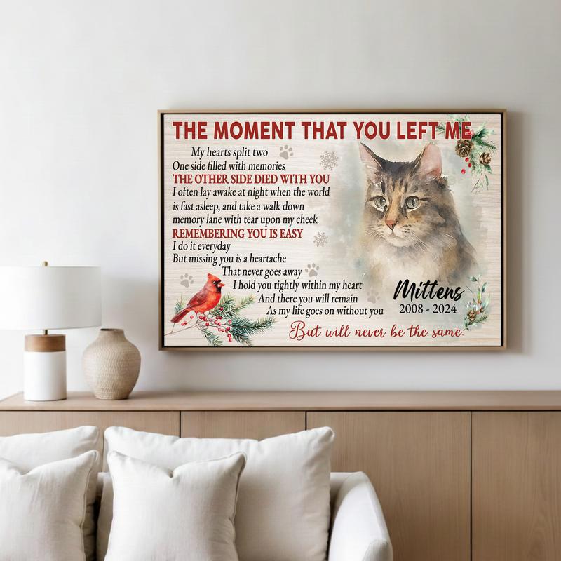 Heartfelt Holiday Watercolor Portrait Cat Memorial Art Canvas Heartfelt Holiday Watercolor Portrait Cat Memorial Art Canvas