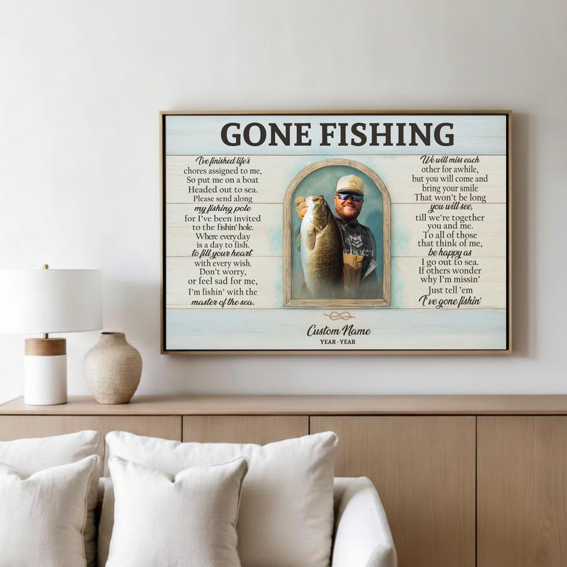Honoring a Life Spent Fishing - Custom Memorial Photo Canvas Honoring a Life Spent Fishing - Custom Memorial Photo Canvas