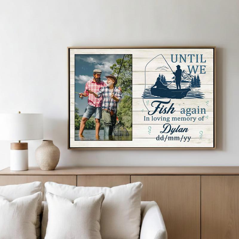 Honoring Dad's Fishing Legacy - A Heartfelt Memorial Gift Canvas