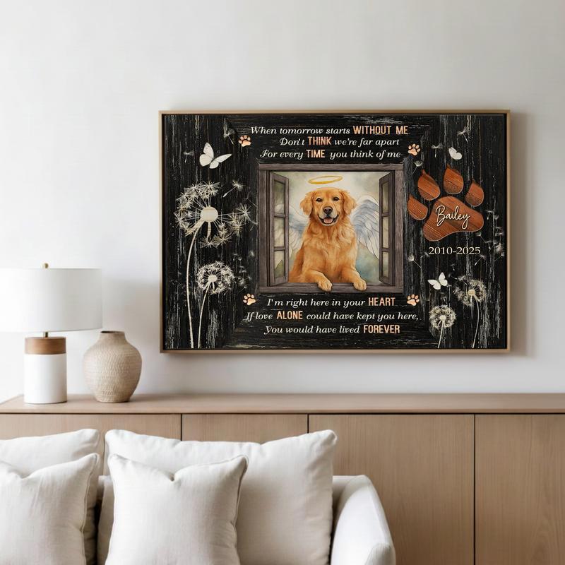 Honoring Your Dog - Rustic Farmhouse Custom Photo Tribute Canvas Honoring Your Dog - Rustic Farmhouse Custom Photo Tribute Canvas