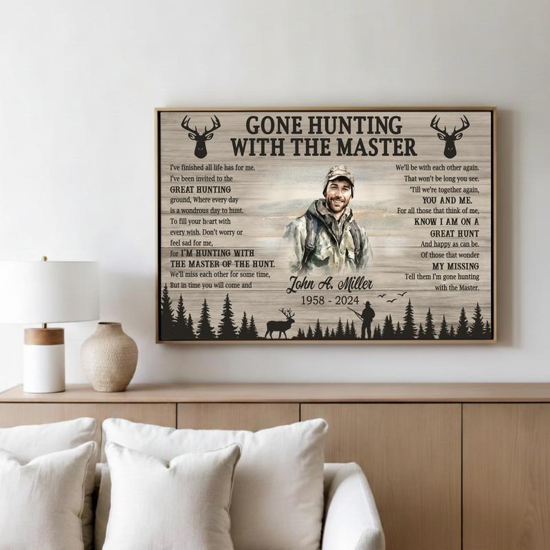 Peaceful Woods With The Master - Custom Hunting Memorial Canvas Peaceful Woods With The Master - Custom Hunting Memorial Canvas