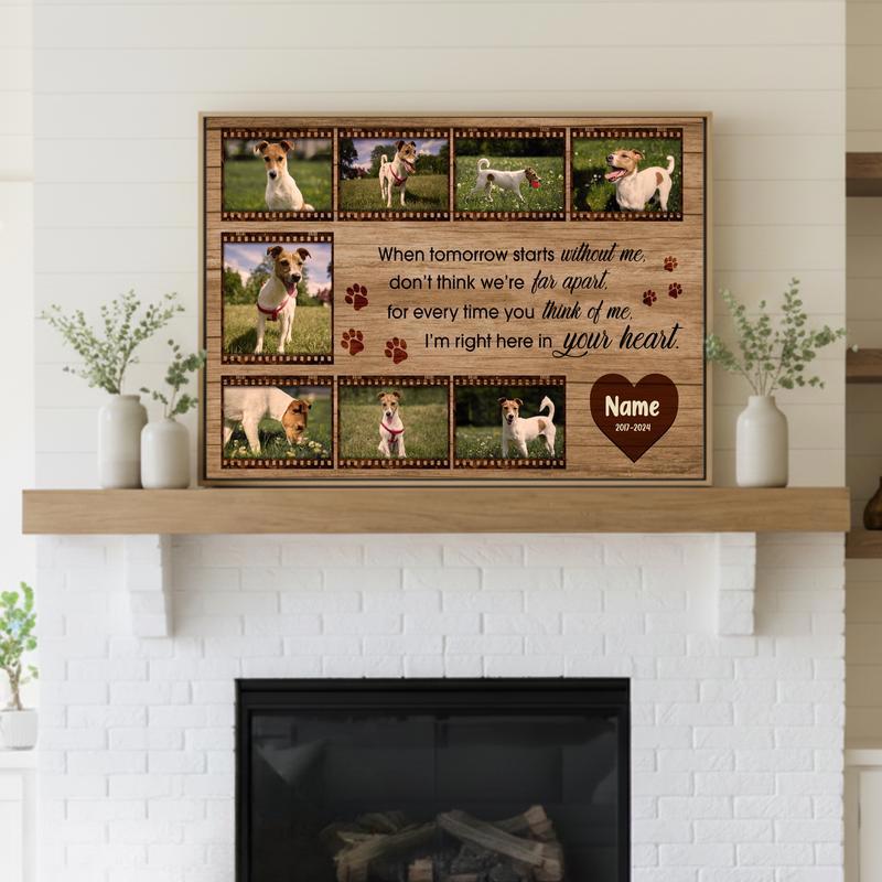 Film Strip Personalized Dog Photo Memorial Collage Canvas