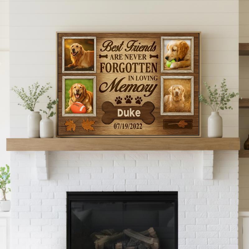 Forever Friends Fall Pet Memorial Photo Collage Canvas Forever Friends Fall Pet Memorial Photo Collage Canvas