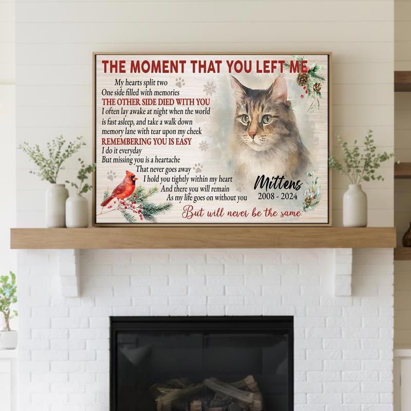 Heartfelt Holiday Watercolor Portrait Cat Memorial Art Canvas Heartfelt Holiday Watercolor Portrait Cat Memorial Art Canvas
