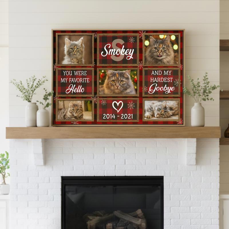Holiday Memories Pet Loss Collage Custom Cat Memorial Canvas