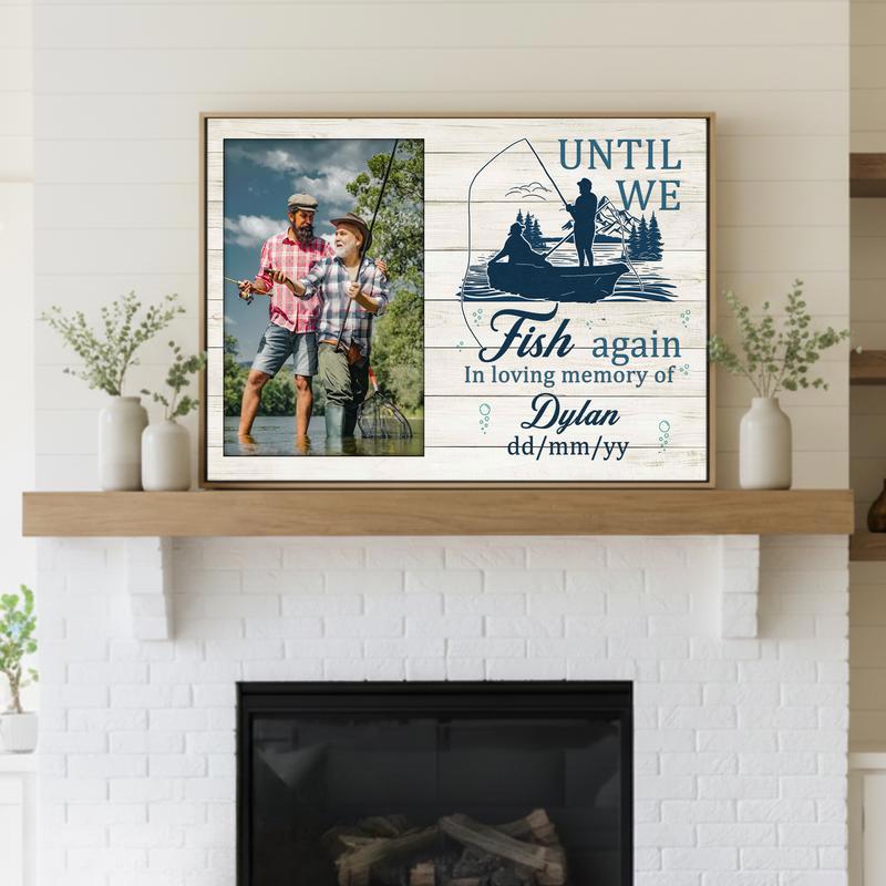 Honoring Dad's Fishing Legacy - A Heartfelt Memorial Gift Canvas