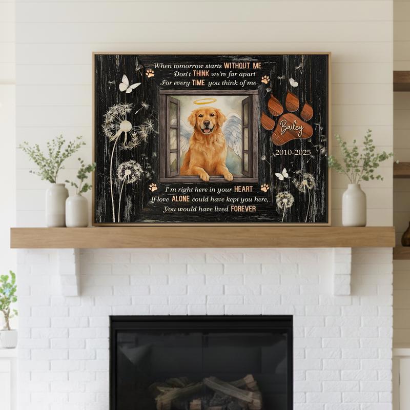 Honoring Your Dog - Rustic Farmhouse Custom Photo Tribute Canvas Honoring Your Dog - Rustic Farmhouse Custom Photo Tribute Canvas