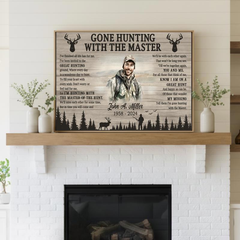 Peaceful Woods With The Master - Custom Hunting Memorial Canvas Peaceful Woods With The Master - Custom Hunting Memorial Canvas